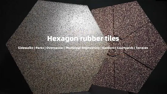 2′′ Thick Hexagon Rubber Pavers for Playground Garden Sport Flooring 