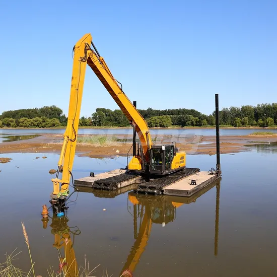 Best Price Amphibious Excavator with Floating Pontoon Undercarriage Fuel Saving 