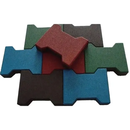 Factory Customized Long Life Outdoor Dog Bone Shape Rubber Brick Pavers for Walkway/Park 
